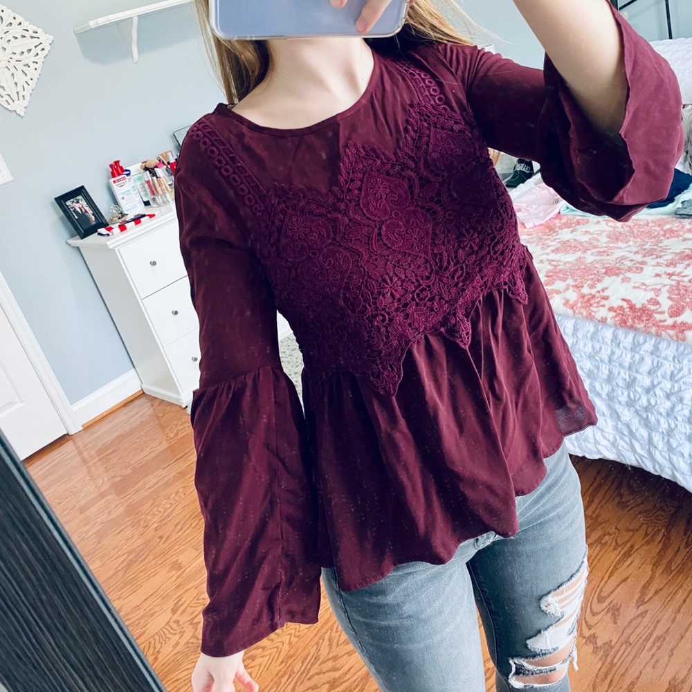 dressy flare sleeve shirt - Picture 2 of 6